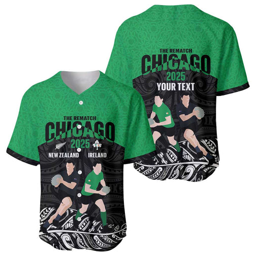 New Zealand and Ireland Rugby Custom Baseball Jersey Chicago 2025 Go All Black Shamrocks - Aussie Hoodie