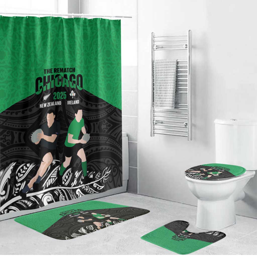 New Zealand and Ireland Rugby Bathroom Set Chicago 2025 Go All Black Shamrocks - Aussie Hoodie