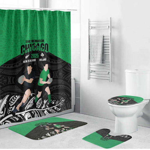 New Zealand and Ireland Rugby Bathroom Set Chicago 2025 Go All Black Shamrocks - Aussie Hoodie