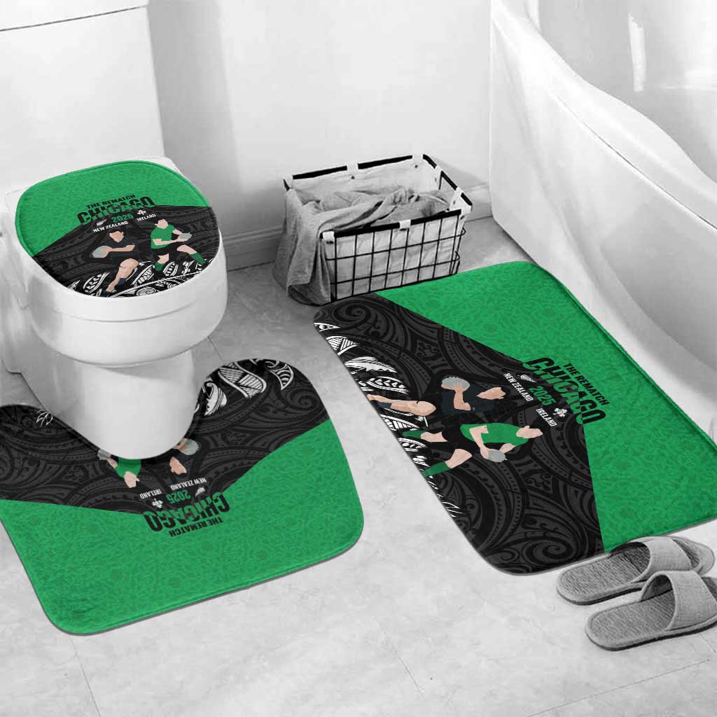 New Zealand and Ireland Rugby Bathroom Set Chicago 2025 Go All Black Shamrocks - Aussie Hoodie