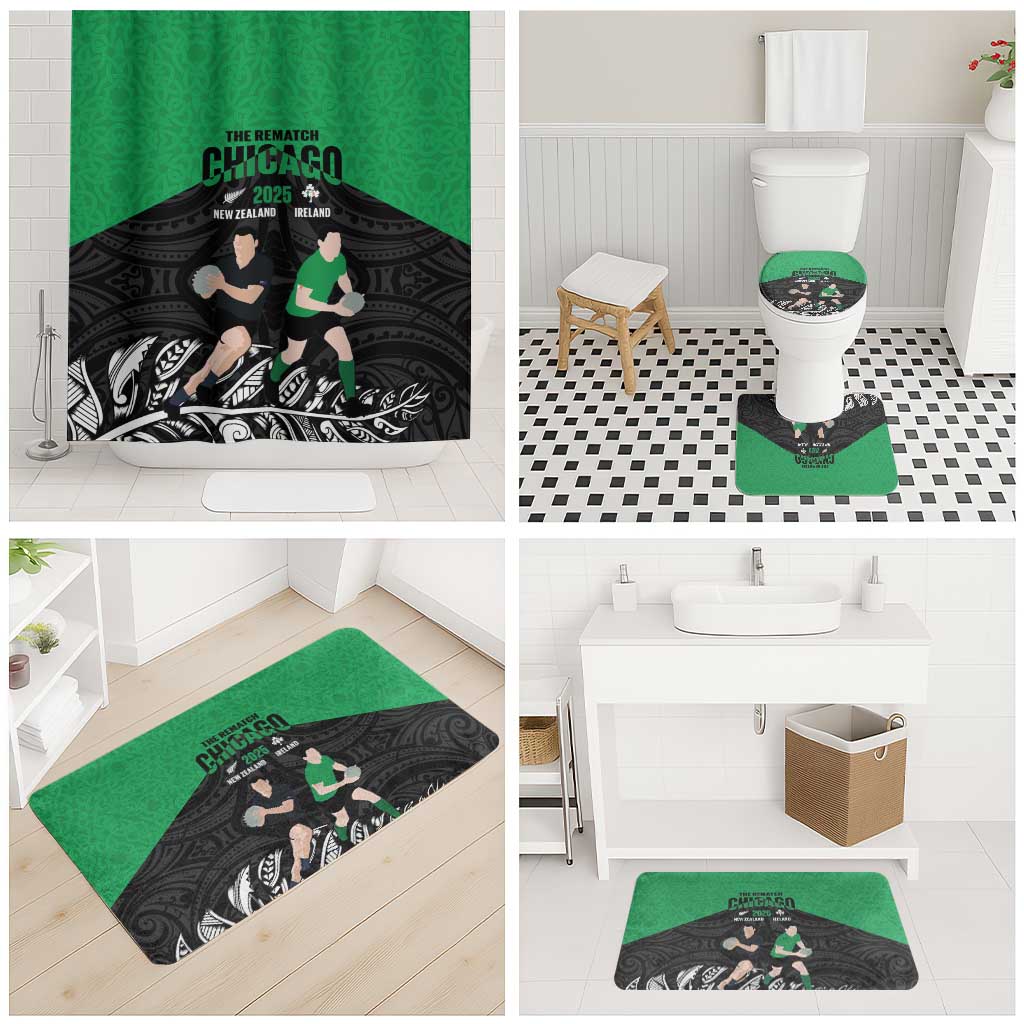 New Zealand and Ireland Rugby Bathroom Set Chicago 2025 Go All Black Shamrocks - Aussie Hoodie