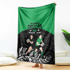 New Zealand and Ireland Rugby Blanket Chicago 2025 Go All Black Shamrocks - Aussie Hoodie