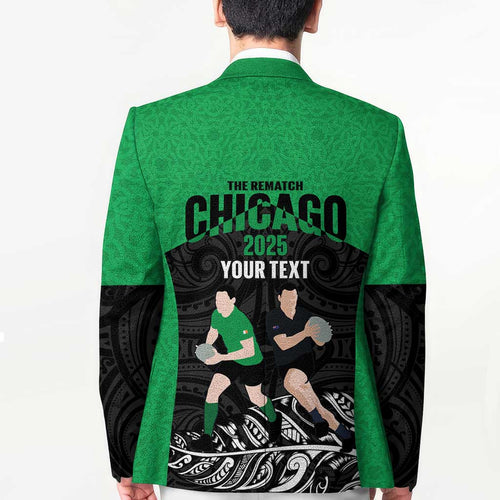 New Zealand and Ireland Rugby Custom Blazer Chicago 2025 Go All Black Shamrocks - Aussie Hoodie