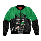 New Zealand and Ireland Rugby Custom Bomber Jacket Chicago 2025 Go All Black Shamrocks - Aussie Hoodie