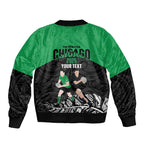 New Zealand and Ireland Rugby Custom Bomber Jacket Chicago 2025 Go All Black Shamrocks - Aussie Hoodie