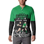 New Zealand and Ireland Rugby Custom Button Sweatshirt Chicago 2025 Go All Black Shamrocks - Aussie Hoodie
