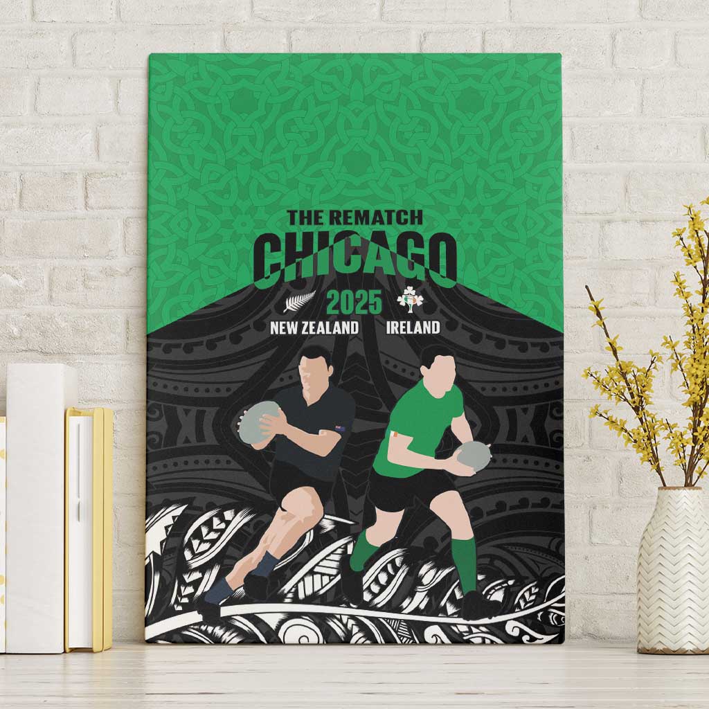 New Zealand and Ireland Rugby Canvas Wall Art Chicago 2025 Go All Black Shamrocks - Aussie Hoodie