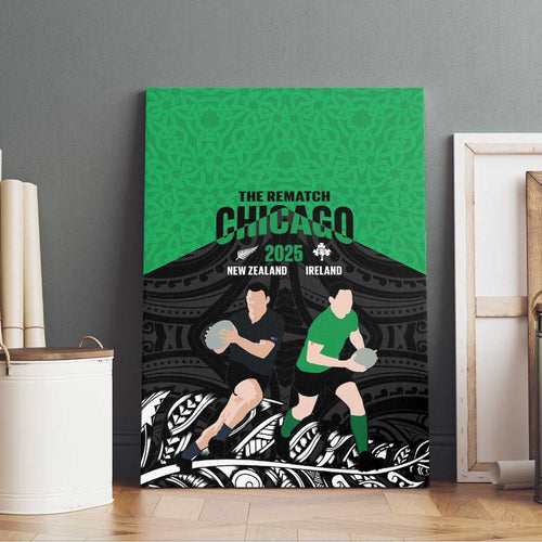 New Zealand and Ireland Rugby Canvas Wall Art Chicago 2025 Go All Black Shamrocks - Aussie Hoodie