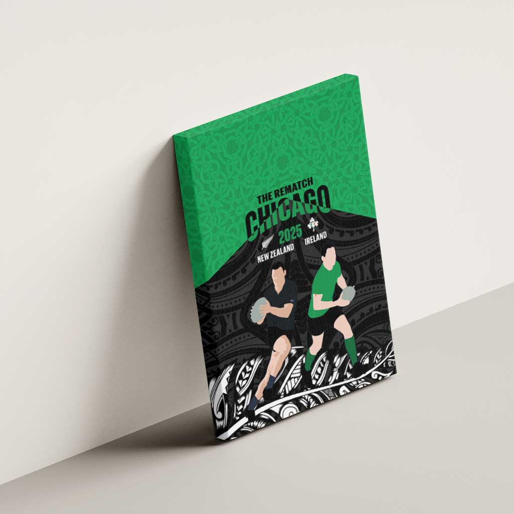 New Zealand and Ireland Rugby Canvas Wall Art Chicago 2025 Go All Black Shamrocks - Aussie Hoodie