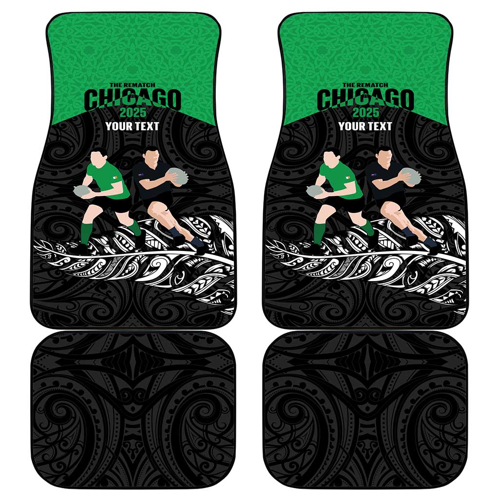 New Zealand and Ireland Rugby Custom Car Mats Chicago 2025 Go All Black Shamrocks - Aussie Hoodie