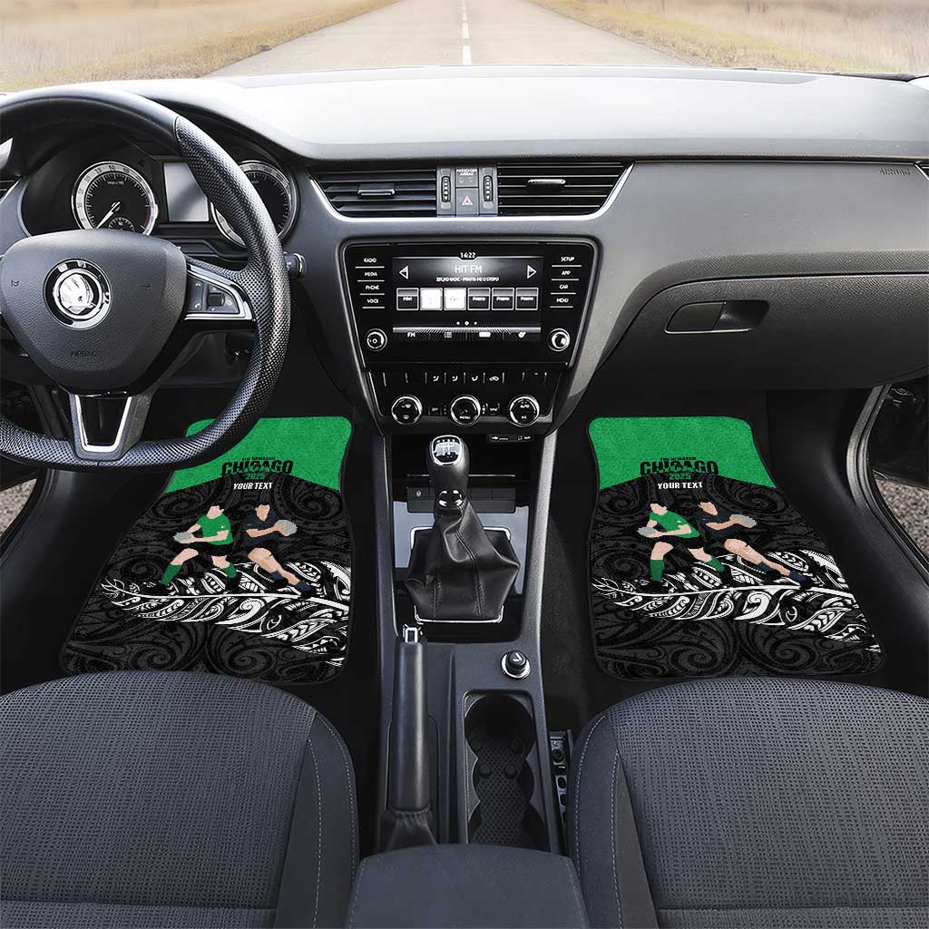 New Zealand and Ireland Rugby Custom Car Mats Chicago 2025 Go All Black Shamrocks - Aussie Hoodie