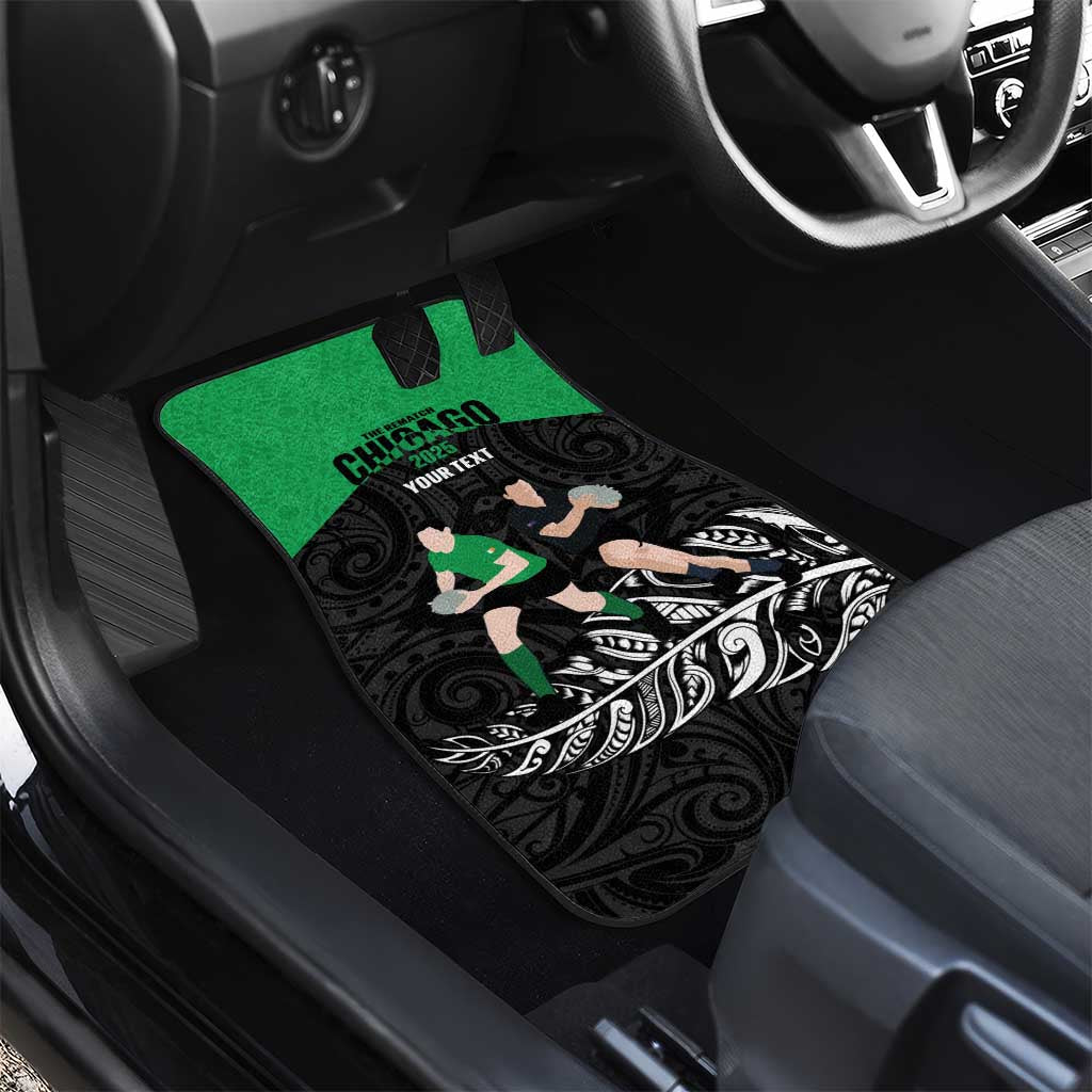 New Zealand and Ireland Rugby Custom Car Mats Chicago 2025 Go All Black Shamrocks - Aussie Hoodie