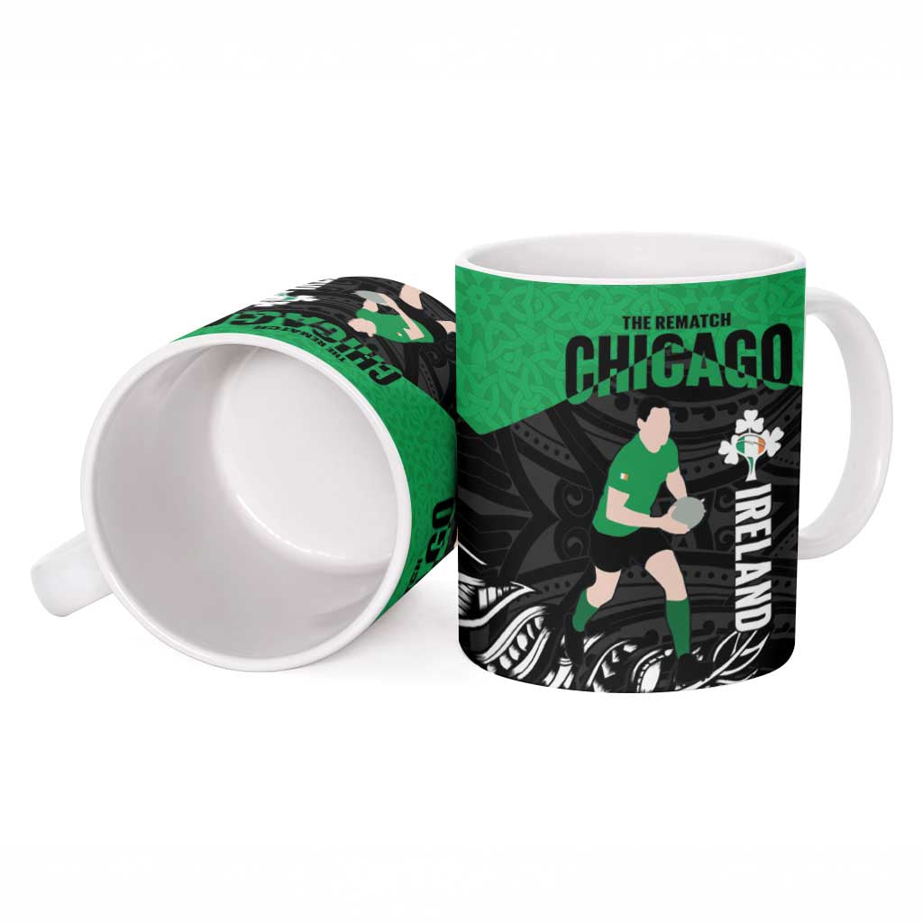 New Zealand and Ireland Rugby Ceramic Mug Chicago 2025 Go All Black Shamrocks - Aussie Hoodie