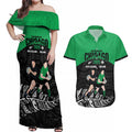 New Zealand and Ireland Rugby Custom Couples Matching Off Shoulder Maxi Dress and Hawaiian Shirt Chicago 2025 Go All Black Shamrocks - Aussie Hoodie