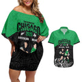 New Zealand and Ireland Rugby Custom Couples Matching Off Shoulder Short Dress and Hawaiian Shirt Chicago 2025 Go All Black Shamrocks - Aussie Hoodie
