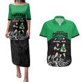 New Zealand and Ireland Rugby Custom Couples Matching Puletasi and Hawaiian Shirt Chicago 2025 Go All Black Shamrocks - Aussie Hoodie