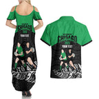 New Zealand and Ireland Rugby Custom Couples Matching Summer Maxi Dress and Hawaiian Shirt Chicago 2025 Go All Black Shamrocks - Aussie Hoodie