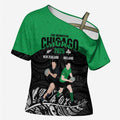 New Zealand and Ireland Rugby Custom Cross Shoulder Shirt Chicago 2025 Go All Black Shamrocks - Aussie Hoodie