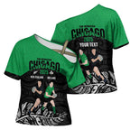 New Zealand and Ireland Rugby Custom Cross Shoulder Shirt Chicago 2025 Go All Black Shamrocks - Aussie Hoodie
