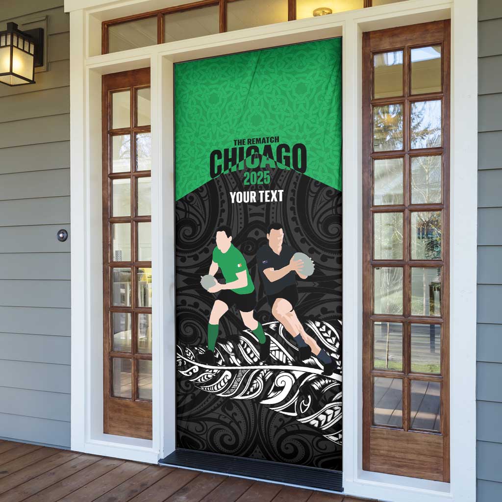 New Zealand and Ireland Rugby Custom Door Cover Chicago 2025 Go All Black Shamrocks - Aussie Hoodie