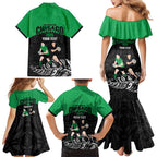 New Zealand and Ireland Rugby Custom Family Matching Mermaid Dress and Hawaiian Shirt Chicago 2025 Go All Black Shamrocks - Aussie Hoodie
