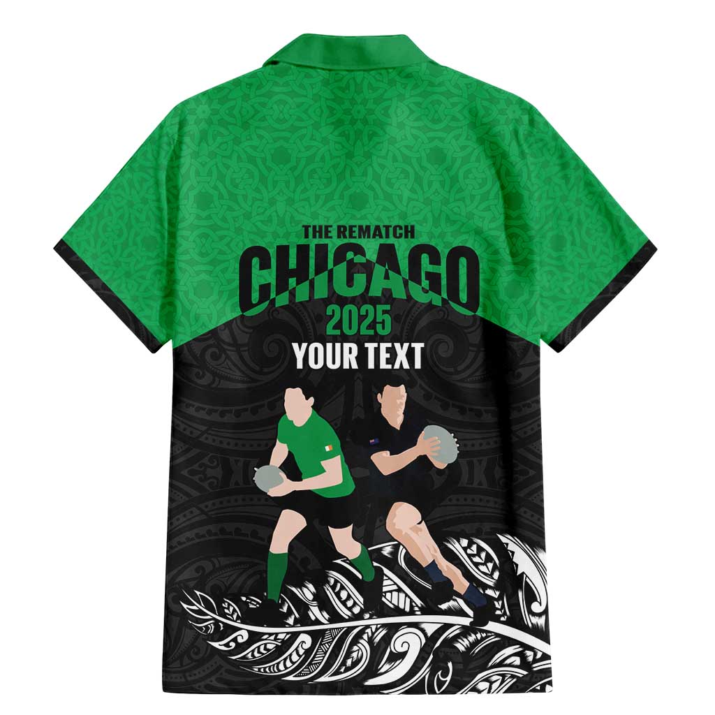 New Zealand and Ireland Rugby Custom Family Matching Mermaid Dress and Hawaiian Shirt Chicago 2025 Go All Black Shamrocks - Aussie Hoodie