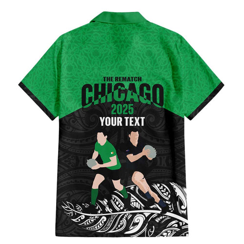 New Zealand and Ireland Rugby Custom Family Matching Mermaid Dress and Hawaiian Shirt Chicago 2025 Go All Black Shamrocks - Aussie Hoodie