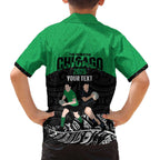 New Zealand and Ireland Rugby Custom Family Matching Off The Shoulder Long Sleeve Dress and Hawaiian Shirt Chicago 2025 Go All Black Shamrocks - Aussie Hoodie