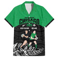 New Zealand and Ireland Rugby Custom Family Matching Off The Shoulder Long Sleeve Dress and Hawaiian Shirt Chicago 2025 Go All Black Shamrocks - Aussie Hoodie