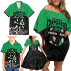 New Zealand and Ireland Rugby Custom Family Matching Off Shoulder Short Dress and Hawaiian Shirt Chicago 2025 Go All Black Shamrocks - Aussie Hoodie