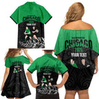New Zealand and Ireland Rugby Custom Family Matching Off Shoulder Short Dress and Hawaiian Shirt Chicago 2025 Go All Black Shamrocks - Aussie Hoodie