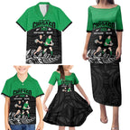 New Zealand and Ireland Rugby Custom Family Matching Puletasi and Hawaiian Shirt Chicago 2025 Go All Black Shamrocks - Aussie Hoodie