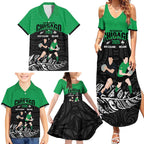 New Zealand and Ireland Rugby Custom Family Matching Summer Maxi Dress and Hawaiian Shirt Chicago 2025 Go All Black Shamrocks - Aussie Hoodie