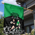 New Zealand and Ireland Rugby Garden Flag Chicago 2025 Go All Black Shamrocks - Aussie Hoodie