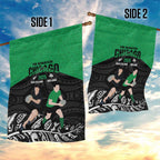 New Zealand and Ireland Rugby Garden Flag Chicago 2025 Go All Black Shamrocks - Aussie Hoodie