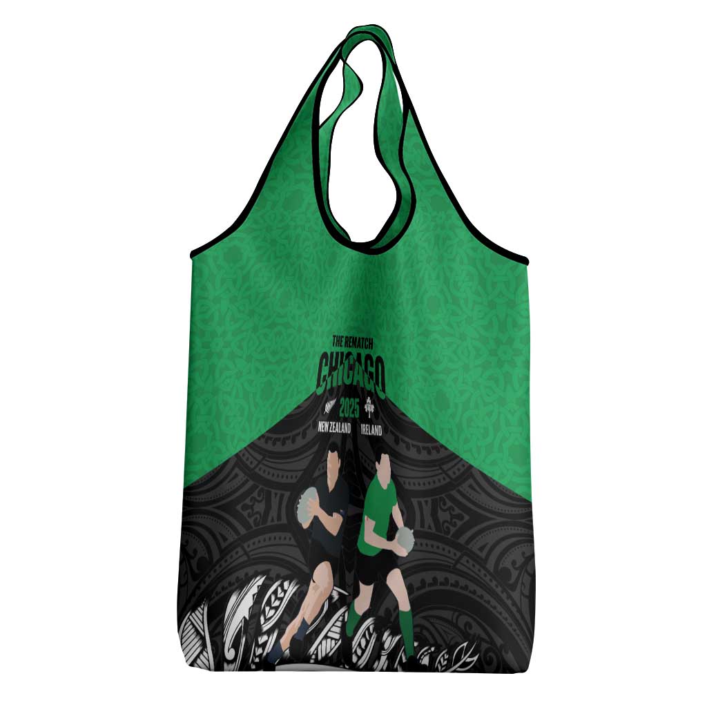 New Zealand and Ireland Rugby Grocery Bag Chicago 2025 Go All Black Shamrocks - Aussie Hoodie