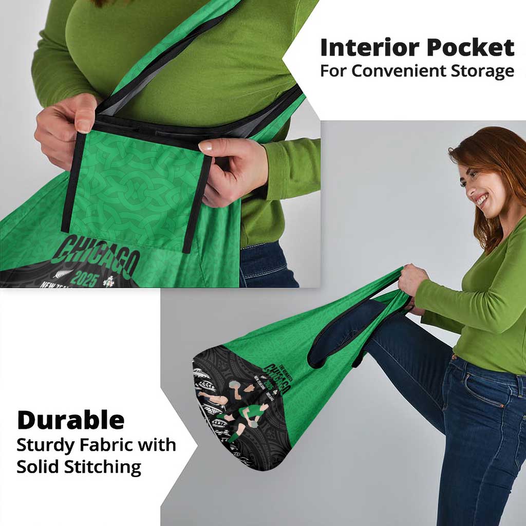 New Zealand and Ireland Rugby Grocery Bag Chicago 2025 Go All Black Shamrocks - Aussie Hoodie