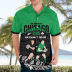 New Zealand and Ireland Rugby Custom Hawaiian Shirt Chicago 2025 Go All Black Shamrocks - Aussie Hoodie