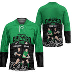 New Zealand and Ireland Rugby Custom Hockey Jersey Chicago 2025 Go All Black Shamrocks - Aussie Hoodie
