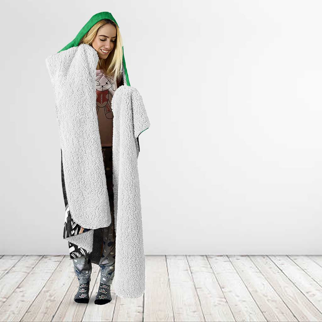 New Zealand and Ireland Rugby Hooded Blanket Chicago 2025 Go All Black Shamrocks - Aussie Hoodie