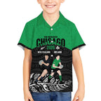 New Zealand and Ireland Rugby Custom Kid Hawaiian Shirt Chicago 2025 Go All Black Shamrocks - Aussie Hoodie