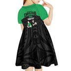New Zealand and Ireland Rugby Custom Kid Short Sleeve Dress Chicago 2025 Go All Black Shamrocks - Aussie Hoodie