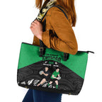 New Zealand and Ireland Rugby Leather Tote Bag Chicago 2025 Go All Black Shamrocks - Aussie Hoodie