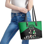 New Zealand and Ireland Rugby Leather Tote Bag Chicago 2025 Go All Black Shamrocks - Aussie Hoodie
