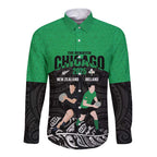 New Zealand and Ireland Rugby Custom Long Sleeve Button Shirt Chicago 2025 Go All Black Shamrocks - Aussie Hoodie