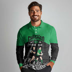 New Zealand and Ireland Rugby Custom Long Sleeve Polo Shirt Chicago 2025 Go All Black Shamrocks - Aussie Hoodie