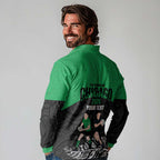 New Zealand and Ireland Rugby Custom Long Sleeve Polo Shirt Chicago 2025 Go All Black Shamrocks - Aussie Hoodie