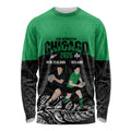 New Zealand and Ireland Rugby Custom Long Sleeve Shirt Chicago 2025 Go All Black Shamrocks - Aussie Hoodie