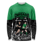 New Zealand and Ireland Rugby Custom Long Sleeve Shirt Chicago 2025 Go All Black Shamrocks - Aussie Hoodie
