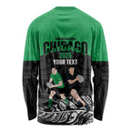 New Zealand and Ireland Rugby Custom Long Sleeve Shirt Chicago 2025 Go All Black Shamrocks - Aussie Hoodie